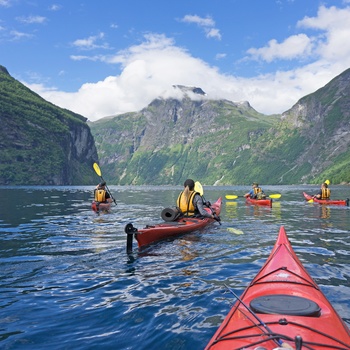 På kajaktur i de norske fjorde, Norge