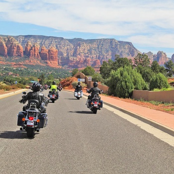 Motorcyklister på Route 66 gennem Arizona, USA