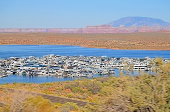 MC Route 66 og Arizona - Lake Powell ved Glen Canyon dæmningen