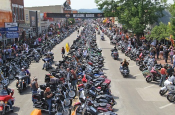 Motorcyklister til Sturgis Motorcycle Rally, South Dakota i USA